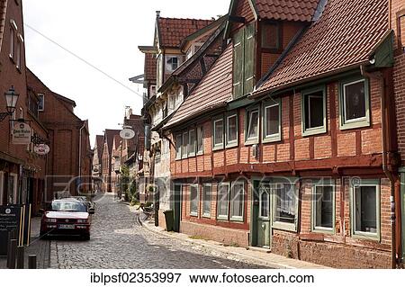 "Half-timbered houses in the old town of Lauenburg Elbe, Lauenburg district, Schleswig-Holstein, Germany, Europe" View Large Photo Image Stock Photo - "Half-timbered houses in the old town of Lauenburg Elbe, Lauenburg district, Schleswig-Holstein, Germany, Europe". Fotosearch