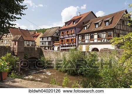 "Half-timbered houses on the river Weiss, Kaysersberg, Alsace, France, Europe" View Large Photo Image Stock Photograph - "Half-timbered houses on the river Weiss, Kaysersberg, Alsace, France, Europe". Fotosearch