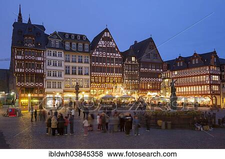 "Half-timbered houses on the Romerberg at night, eastern facades, Frankfurt am Main, Hesse, Germany, Europe" View Large Photo Image Stock Photo - "Half-timbered houses on the Romerberg at night, eastern facades, Frankfurt am Main, Hesse, Germany, Europe". Fotosearch