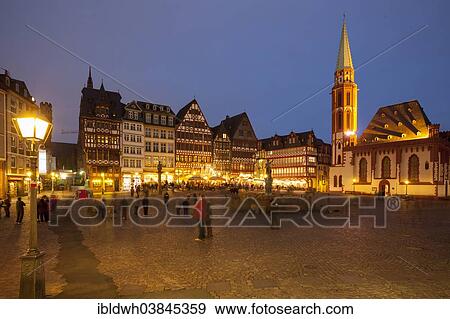 "Half-timbered houses on the Romerberg at night, eastern facades, Frankfurt am Main, Hesse, Germany, Europe" View Large Photo Image Stock Photo - "Half-timbered houses on the Romerberg at night, eastern facades, Frankfurt am Main, Hesse, Germany, Europe". Fotosearch