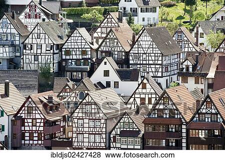 "Half-timbered houses, Schiltach, Black Forest, Baden-Wuerttemberg, Germany, Europe" View Large Photo Image Stock Photo - "Half-timbered houses, Schiltach, Black Forest, Baden-Wuerttemberg, Germany, Europe". Fotosearch