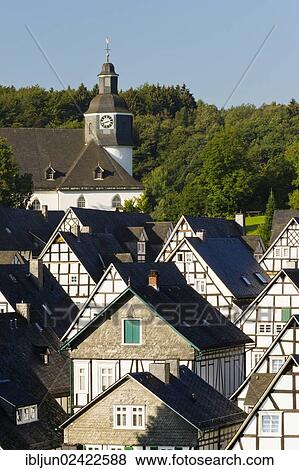 Half-timbered houses, Stadt Freudenberg, Siegerland region, Siegen-Wittgenstein district, North Rhine-Westphalia, Germany, Europe View Large Photo Image Stock Photo - Half-timbered houses, Stadt Freudenberg, Siegerland region, Siegen-Wittgenstein district, North Rhine-Westphalia, Germany, Europe. Fotosearch
