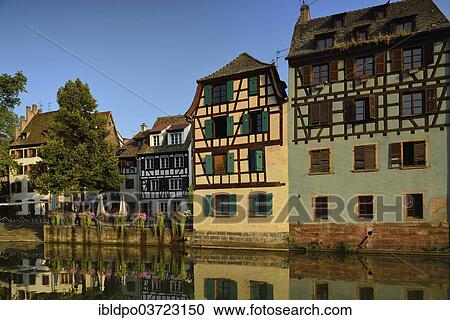 "Half-timbered waterfront houses, Petite-France, Strasbourg, Departement Bas-Rhin, Alsace, France, Europe" View Large Photo Image Stock Image - "Half-timbered waterfront houses, Petite-France, Strasbourg, Departement Bas-Rhin, Alsace, France, Europe". Fotosearch