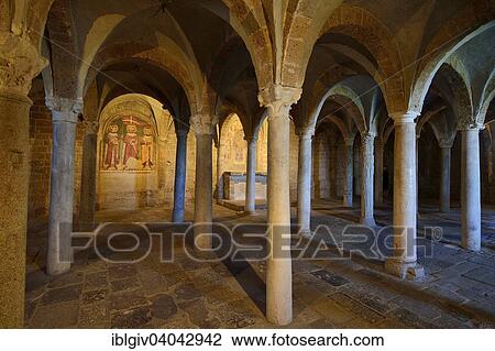 "Hall crypt with ancient reused columns in the Basilica of San Pietro, Tuscania, Viterbo, Lazio, Italy, Europe" View Large Photo Image Stock Image - "Hall crypt with ancient reused columns in the Basilica of San Pietro, Tuscania, Viterbo, Lazio, Italy, Europe". Fotosearch