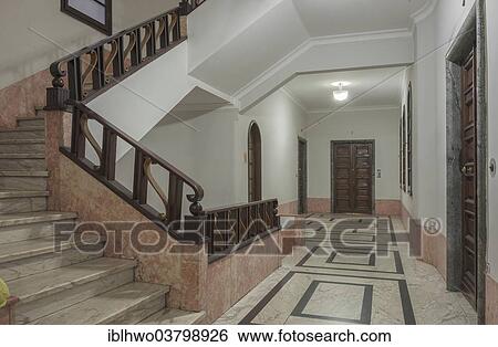 "Hallway, interior design of the 30s, architecture in Italian fascism under Mussolini, Piazza della Vittoria, Genoa, Liguria, Italy, Europe" View Large Photo Image Stock Photograph - "Hallway, interior design of the 30s, architecture in Italian fascism under Mussolini, Piazza della Vittoria, Genoa, Liguria, Italy, Europe". Fotosearch