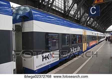 "Hamburg-Koeln-Express, HKX, a private Berlin-based open-access train operating company, Cologne Central Station, North Rhine-Westphalia, Germany, Europe" View Large Photo Image Stock Photo - "Hamburg-Koeln-Express, HKX, a private Berlin-based open-access train operating company, Cologne Central Station, North Rhine-Westphalia, Germany, Europe". Fotosearch