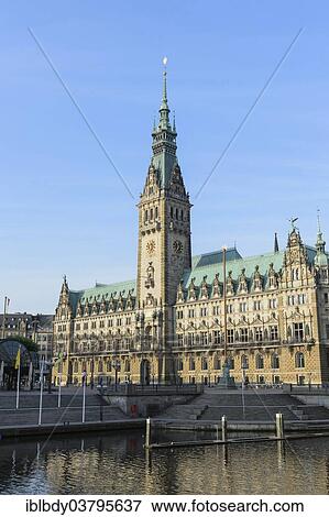"Hamburg Town Hall, in front the Kleine Alster canal, Hamburg, Germany, Europe" View Large Photo Image Stock Photo - "Hamburg Town Hall, in front the Kleine Alster canal, Hamburg, Germany, Europe". Fotosearch