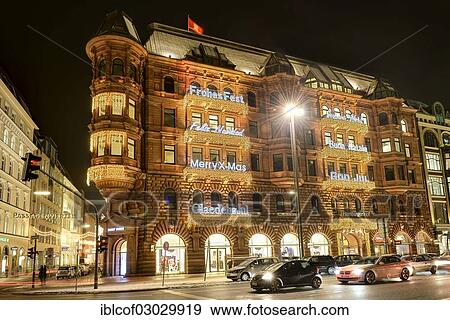 "Hamburger Hof with Christmas lights on Jungfernstieg, Hamburg Neustadt, Hamburg, Hamburg, Germany, Europe" View Large Photo Image Stock Photo - "Hamburger Hof with Christmas lights on Jungfernstieg, Hamburg Neustadt, Hamburg, Hamburg, Germany, Europe". Fotosearch