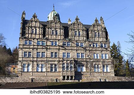 Stock Photography - "Hamelschenburg Castle, Emmerthal, Hamelin-Pyrmont, Lower Saxony, Germany, Europe". Fotosearch