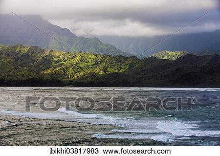 "Hanalei Bay with mountain scenery, Kauai, Hawaii, United States, North America" View Large Photo Image Stock Image - "Hanalei Bay with mountain scenery, Kauai, Hawaii, United States, North America". Fotosearch