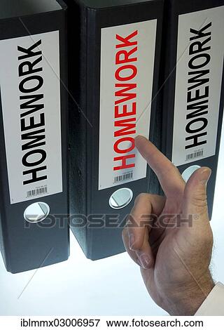 Hand pointing to a file folder labeled " Homework" View Large Photo Image Stock Photo - Hand pointing to a file folder labeled " Homework". Fotosearch