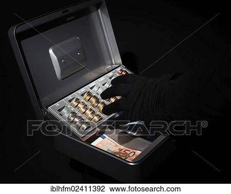 "Hand wearing a black glove reaching for money, euro coins and euro notes, in a cash box" View Large Photo Image Stock Image - "Hand wearing a black glove reaching for money, euro coins and euro notes, in a cash box". Fotosearch