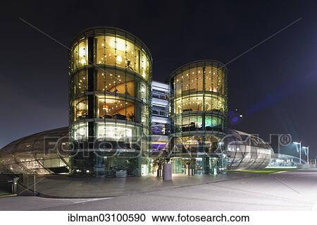 Stock Image - "Hangar-7 with the Ikarus Restaurant and bars at the airport, Salzburg, Salzburg State, Austria, Europe". Fotosearch