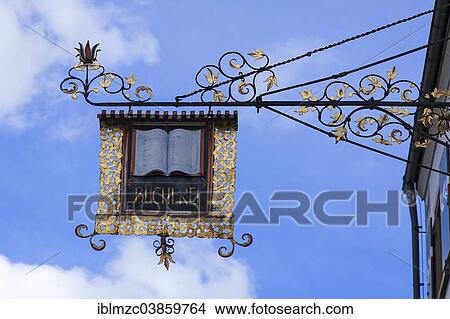 "Hanging sign of a library, Wangen, Allgau, Bavaria, Germany, Europe" View Large Photo Image Picture - "Hanging sign of a library, Wangen, Allgau, Bavaria, Germany, Europe". Fotosearch