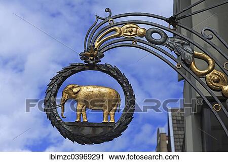 "Hanging sign of the """"Elephant Lounge"""", Munster, Munsterland, North Rhine-Westphalia, Germany, Europe" View Large Photo Image Stock Image - "Hanging sign of the """"Elephant Lounge"""", Munster, Munsterland, North Rhine-Westphalia, Germany, Europe". Fotosearch