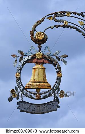 "Hanging sign of the inn """"Glocke"""" or Bell, Rothenburg ob der Tauber, Middle Franconia, Bavaria, Germany, Europe" View Large Photo Image Stock Image - "Hanging sign of the inn """"Glocke"""" or Bell, Rothenburg ob der Tauber, Middle Franconia, Bavaria, Germany, Europe". Fotosearch