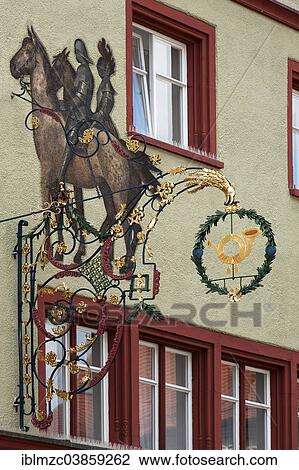 "Hanging sign of the Mohren-Post Hotel, Wangen, Allgau, Bavaria, Germany, Europe" View Large Photo Image Stock Image - "Hanging sign of the Mohren-Post Hotel, Wangen, Allgau, Bavaria, Germany, Europe". Fotosearch