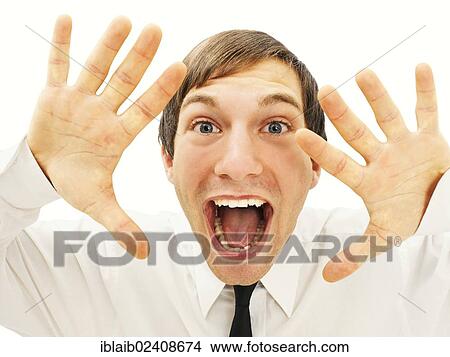Picture - "Happy businessman, portrait, enthusiastic face". Fotosearch