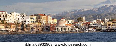 "Harbor and historic centre with Hasan Pasha Mosque, behind the White Mountains, Chania, Crete, Greece, Europe" View Large Photo Image Stock Photo - "Harbor and historic centre with Hasan Pasha Mosque, behind the White Mountains, Chania, Crete, Greece, Europe". Fotosearch