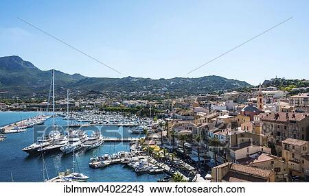 "Harbor and promenade, town view of Calvi, Corsica, France, Europe" View Large Photo Image Stock Image - "Harbor and promenade, town view of Calvi, Corsica, France, Europe". Fotosearch