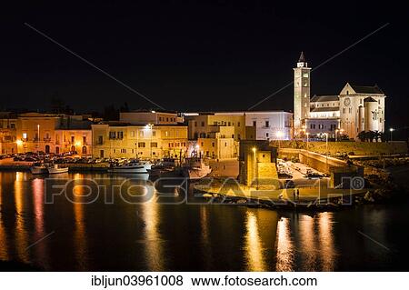 "Harbor at night, gothic Trani Cathedral, 11th century, historic centre, Trani, Bari, Apulia province, Italy, Europe" View Large Photo Image Stock Photo - "Harbor at night, gothic Trani Cathedral, 11th century, historic centre, Trani, Bari, Apulia province, Italy, Europe". Fotosearch