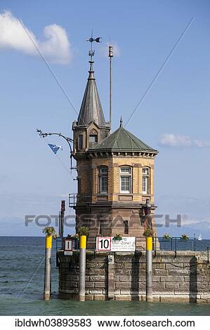 Stock Image - "Harbor entrance, Lake Constance, Konstanz, Baden-Wurttemberg, Germany, Europe". Fotosearch