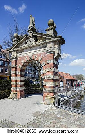 "Harbor gate, historic city gate from 1635, Emden, East Frisia, Lower Saxony, Germany, Europe" View Large Photo Image Stock Image - "Harbor gate, historic city gate from 1635, Emden, East Frisia, Lower Saxony, Germany, Europe". Fotosearch