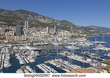 Stock Photo - "Harbor, Monaco, Cote d'Azur, Europe". Fotosearch