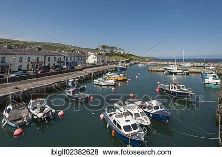 "Harbor with fishing boats, Carnlough, Northern Ireland, United Kingdom, Europe" View Large Photo Image Stock Photo - "Harbor with fishing boats, Carnlough, Northern Ireland, United Kingdom, Europe". Fotosearch