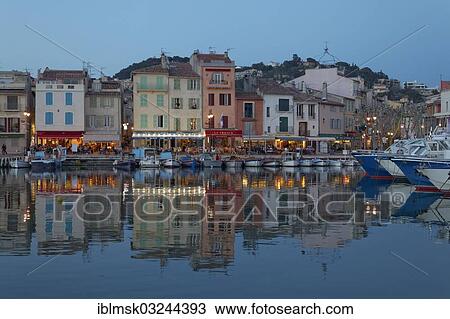 "Harbour and historic town centre, street cafes and restaurants, evening mood, Cassis, Departement Bouches-du-Rhone, Region Provence-Alpes-Cote d’Azur d’Azur, France, Europe" View Large Photo Image Stock Image - "Harbour and historic town centre, street cafes and restaurants, evening mood, Cassis, Departement Bouches-du-Rhone, Region Provence-Alpes-Cote d’Azur d’Azur, France, Europe". Fotosearch