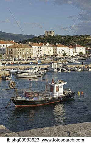 Stock Image - "Harbour and Nehaj Fortress, Senj, Kvarner Gulf, Croatia, Europe". Fotosearch