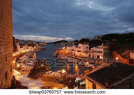 "Harbour at dusk, Ciutadella, Minorca, Balearic Islands, Spain, Europe" View Large Photo Image Stock Photo - "Harbour at dusk, Ciutadella, Minorca, Balearic Islands, Spain, Europe". Fotosearch