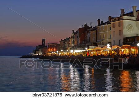 "Harbour at dusk, Piran, Coastal–Karst Statistical Region, Slovenia, Europe" View Large Photo Image Stock Photograph - "Harbour at dusk, Piran, Coastal–Karst Statistical Region, Slovenia, Europe". Fotosearch