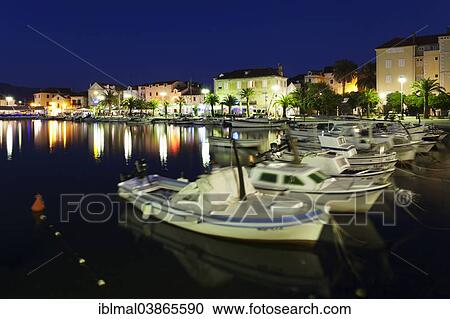 "Harbour at night, Supetar, island of Brac, Dalmatia, Croatia, Europe" View Large Photo Image Stock Image - "Harbour at night, Supetar, island of Brac, Dalmatia, Croatia, Europe". Fotosearch