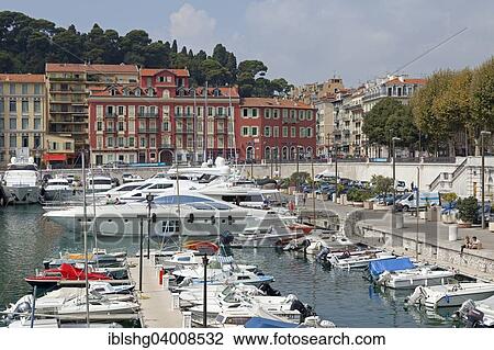 Stock Image - "Harbour, Nice, Alpes-Maritimes, Provence-Alpes-Cote d'Azur, France, Europe". Fotosearch