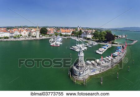 Stock Photography - "Harbour of Lindau, Lake Constance, Bavaria, Germany, Europe". Fotosearch