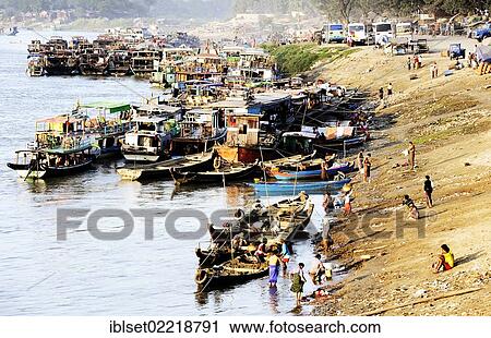 "Harbour on Irrawaddy River, Ayeyarwady, Mandalay, Burma also known as Myanmar, Southeast Asia, Asia" View Large Photo Image Stock Image - "Harbour on Irrawaddy River, Ayeyarwady, Mandalay, Burma also known as Myanmar, Southeast Asia, Asia". Fotosearch