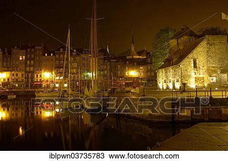 "Harbour scene with yachts and harbour restaurants at night, Honfleur, Normandy, France, Europe" View Large Photo Image Stock Image - "Harbour scene with yachts and harbour restaurants at night, Honfleur, Normandy, France, Europe". Fotosearch
