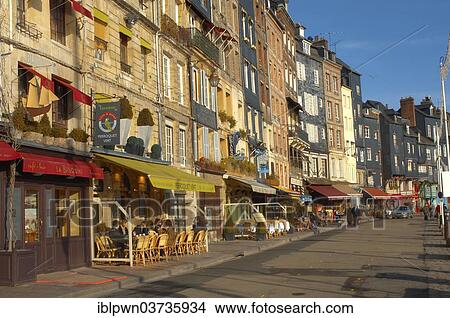 "Harbour street with restaurants and shops, Honfleur, Normandy, France, Europe" View Large Photo Image Picture - "Harbour street with restaurants and shops, Honfleur, Normandy, France, Europe". Fotosearch