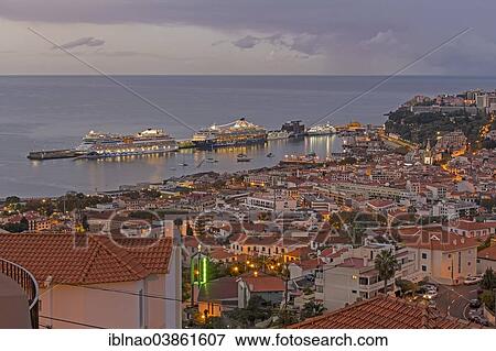 "Harbour with cruise ships, Funchal, Madeira, Portugal, Europe" View Large Photo Image Stock Photo - "Harbour with cruise ships, Funchal, Madeira, Portugal, Europe". Fotosearch