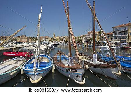 "Harbour with historic boats, Cote d? ÇÖAzur, Sanary-sur-Mer, Departement Var, Region Provence-Alpes-Cote d? ÇÖAzur, France, Europe" View Large Photo Image Stock Photo - "Harbour with historic boats, Cote d? ÇÖAzur, Sanary-sur-Mer, Departement Var, Region Provence-Alpes-Cote d? ÇÖAzur, France, Europe". Fotosearch