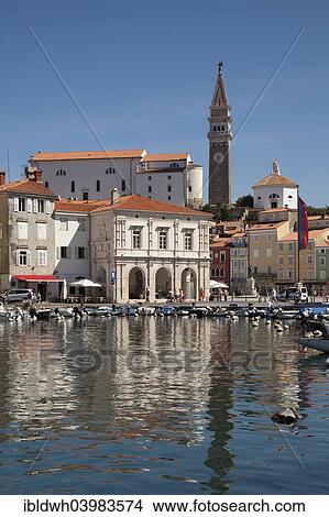 "Harbour with the Church of St. George, Piran, Istria, Slovenia, Europe" View Large Photo Image Picture - "Harbour with the Church of St. George, Piran, Istria, Slovenia, Europe". Fotosearch