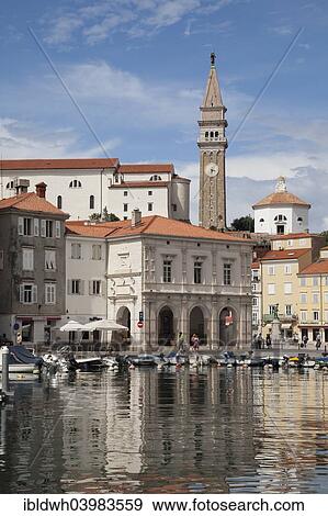"Harbour with the Church of St. George, Piran, Istria, Slovenia, Europe" View Large Photo Image Stock Photo - "Harbour with the Church of St. George, Piran, Istria, Slovenia, Europe". Fotosearch