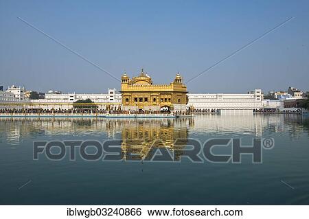 "Hari Mandir or Golden Temple, in the sacred lake of Amrit Sagar, the main shrine of the Sikh religious community, Amritsar, Punjab, India, Asia" View Large Photo Image Stock Photograph - "Hari Mandir or Golden Temple, in the sacred lake of Amrit Sagar, the main shrine of the Sikh religious community, Amritsar, Punjab, India, Asia". Fotosearch