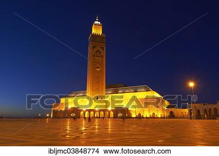 "Hassan II Mosque at night, Casablanca, Morocco, Africa" View Large Photo Image Picture - "Hassan II Mosque at night, Casablanca, Morocco, Africa". Fotosearch