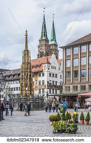"Hauptmarkt square, Nuremberg, Middle Franconia, Bavaria, Germany, Europe" View Large Photo Image Stock Photo - "Hauptmarkt square, Nuremberg, Middle Franconia, Bavaria, Germany, Europe". Fotosearch