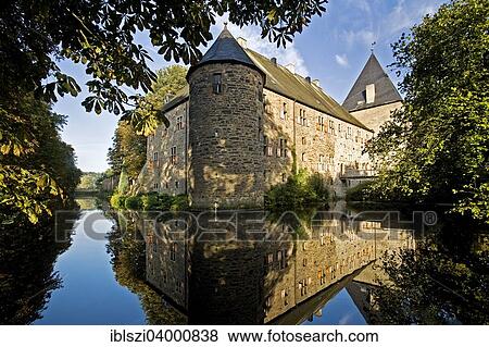 Stock Photo - "Haus Kemnade moated castle, Hattingen, Ruhr district, North Rhine-Westphalia, Germany, Europe". Fotosearch
