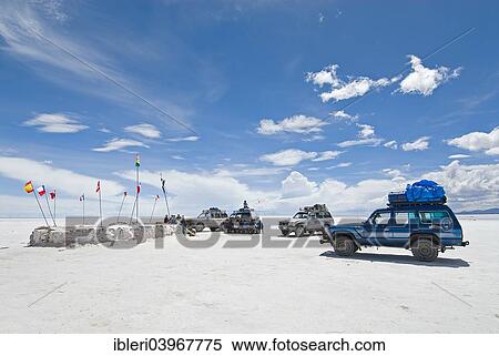 "Having a break, SUVs, Salar de Uyuni, near Colchani, Potosi, Altiplano, Bolivia, South America" View Large Photo Image Stock Photography - "Having a break, SUVs, Salar de Uyuni, near Colchani, Potosi, Altiplano, Bolivia, South America". Fotosearch