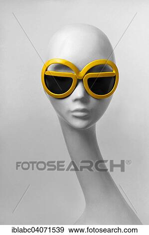 "Head of a manikin with sunglasses, 70s" View Large Photo Image Stock Photo - "Head of a manikin with sunglasses, 70s". Fotosearch