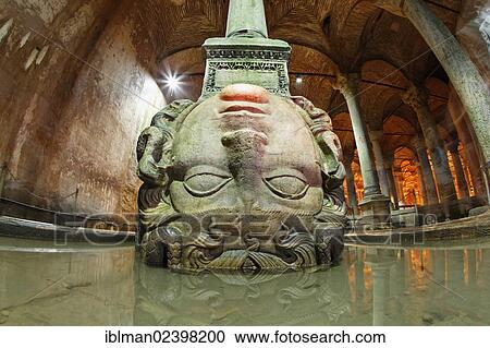 "Head of Medusa in the Yerebatan Cistern, Basilica Cistern or Yerebatan Sarnici, Sultanahmet, Istanbul, european side, Turkey, Europe, Asia" View Large Photo Image Stock Image - "Head of Medusa in the Yerebatan Cistern, Basilica Cistern or Yerebatan Sarnici, Sultanahmet, Istanbul, european side, Turkey, Europe, Asia". Fotosearch